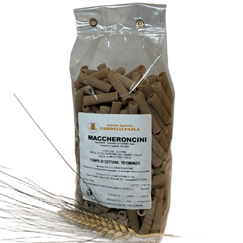 Maccheroncini confezione da 500g Azienda Agricola Farinelli